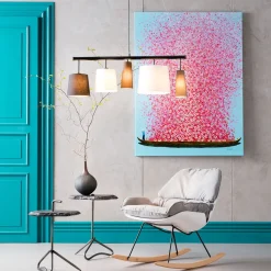 Tableau Touched Flower Boat Bleu-Fuchsia 120X160Cm