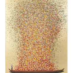 Tableau Touched Flower Boat Dore-Rouge 80X100Cm