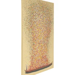 Tableau Touched Flower Boat Dore-Rouge 80X100Cm