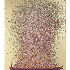 Tableau Touched Flower Boat Dore-Fuchsia Pink 120X