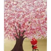 Tableau Touched Flower Couple Dore-Fuchsia 120X160