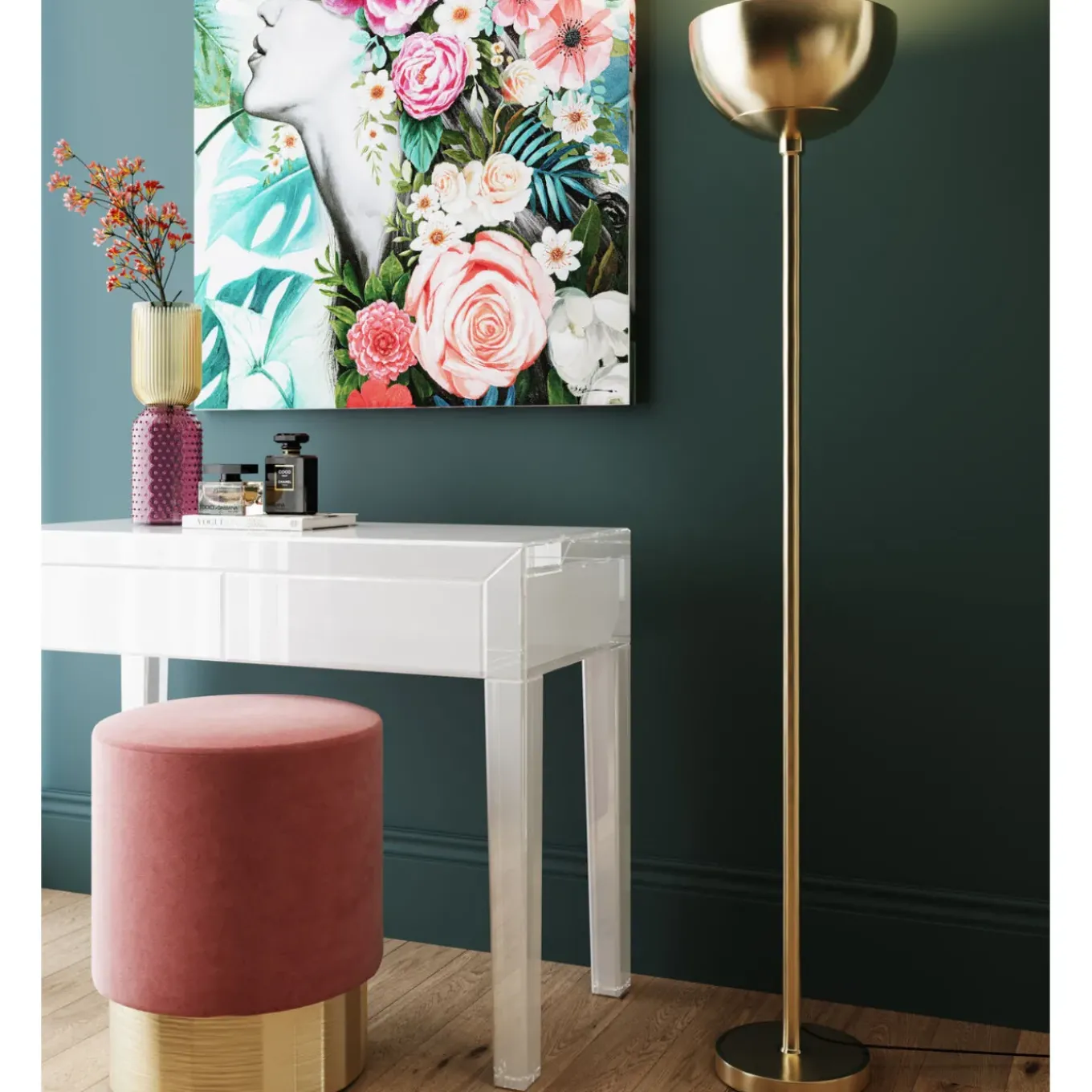 Tableau Touched Flower Lady 90X120Cm