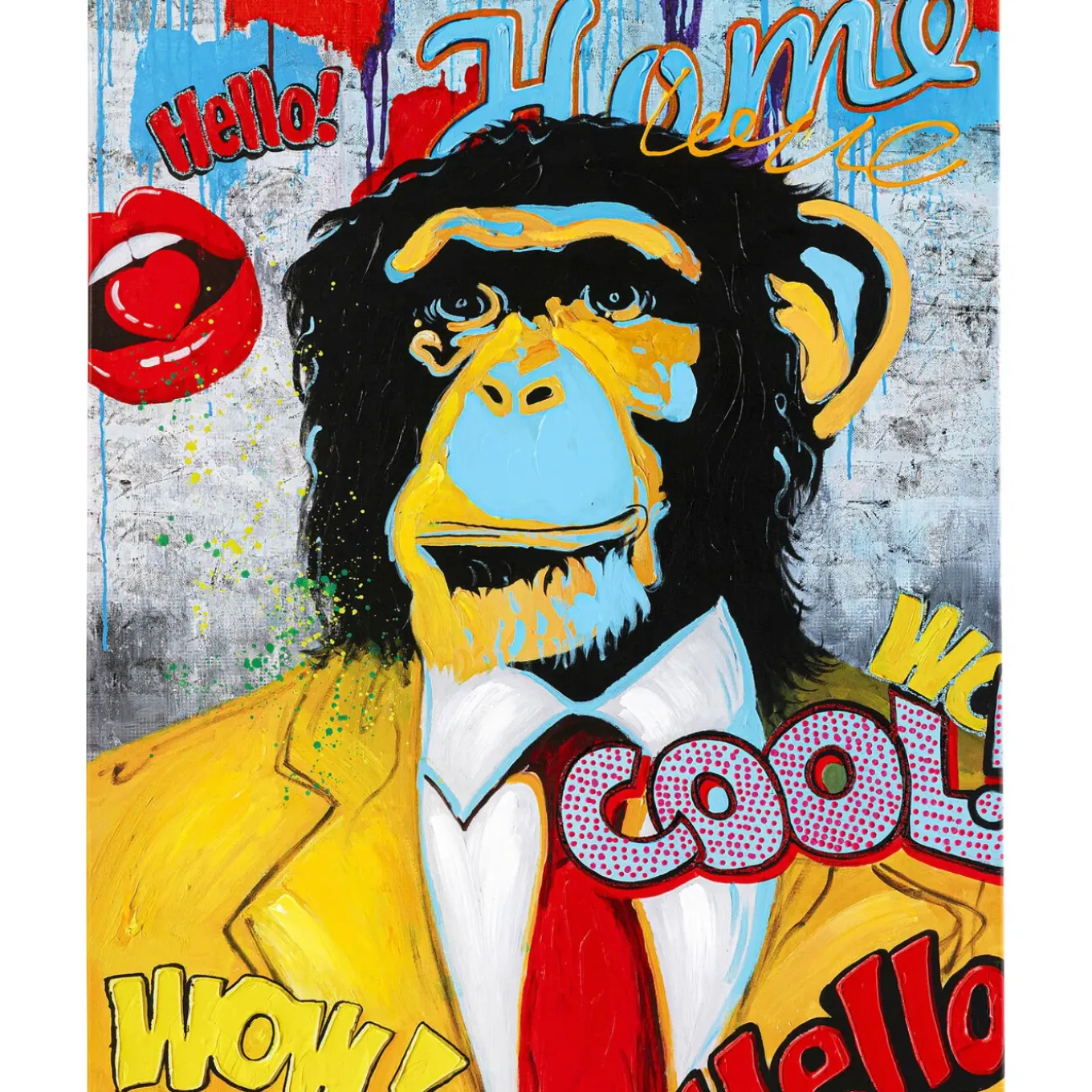 Tableau Touched Show Monkey 90X120Cm