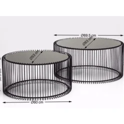 Tables Basses Wire Noir (Set De 2)