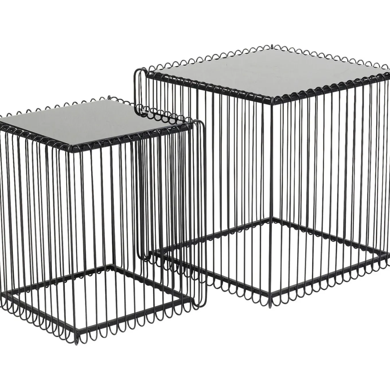 Tables D Appoint Wire Carre Noir 45X45Cm (2/Set)
