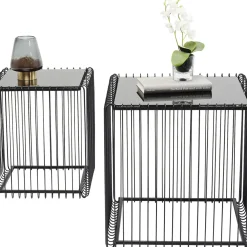 Tables D Appoint Wire Carre Noir 45X45Cm (2/Set)