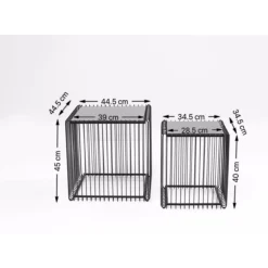 Tables D Appoint Wire Carre Noir 45X45Cm (2/Set)
