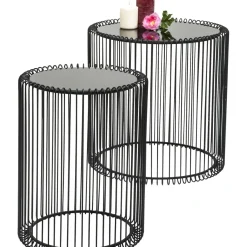 Tables D Appoint Wire Noir (Set/2) O44Cm