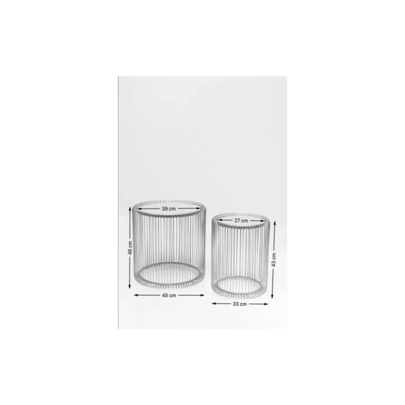 Tables D Appoint Wire Noir (Set/2) O44Cm