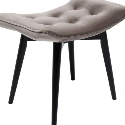 Tabouret Black Vicky Velours Gris 46X59Cm