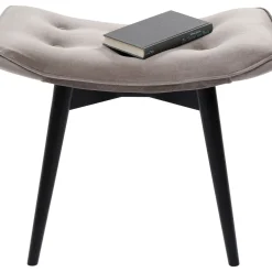 Tabouret Black Vicky Velours Gris 46X59Cm