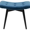 Tabouret Black Vicky Velours Bleu Petrole 59X37Cm