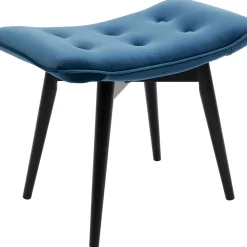 Tabouret Black Vicky Velours Bleu Petrole 59X37Cm