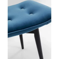 Tabouret Black Vicky Velours Bleu Petrole 59X37Cm