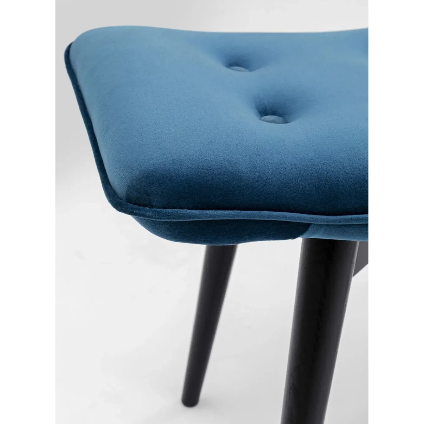 Tabouret Black Vicky Velours Bleu Petrole 59X37Cm