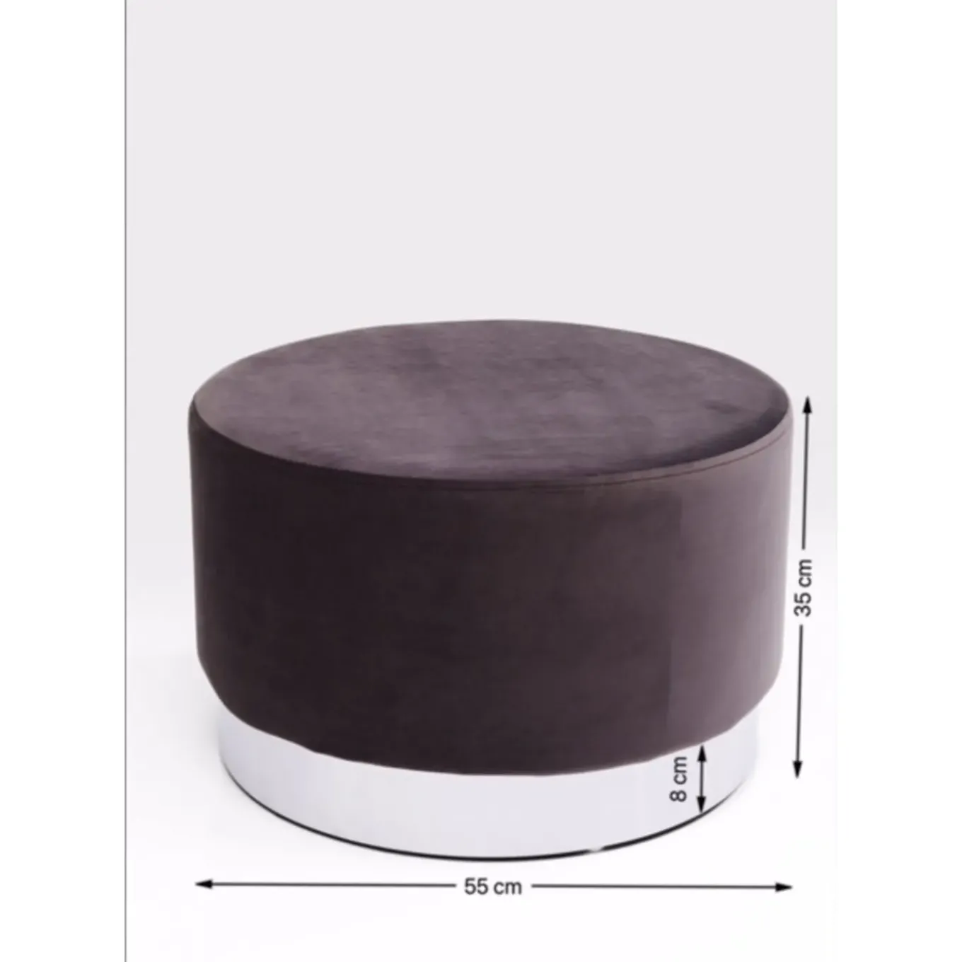 Tabouret Cherry Anthracite Silver O55Cm