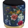 Tabouret Cherry Flower Noir Laiton O32Cm