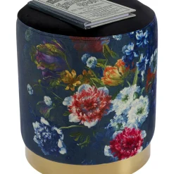 Tabouret Cherry Flower Noir Laiton O32Cm