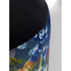 Tabouret Cherry Flower Noir Laiton O32Cm