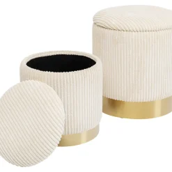 Tabouret Cherry Storage Cord Creme (2/Set)
