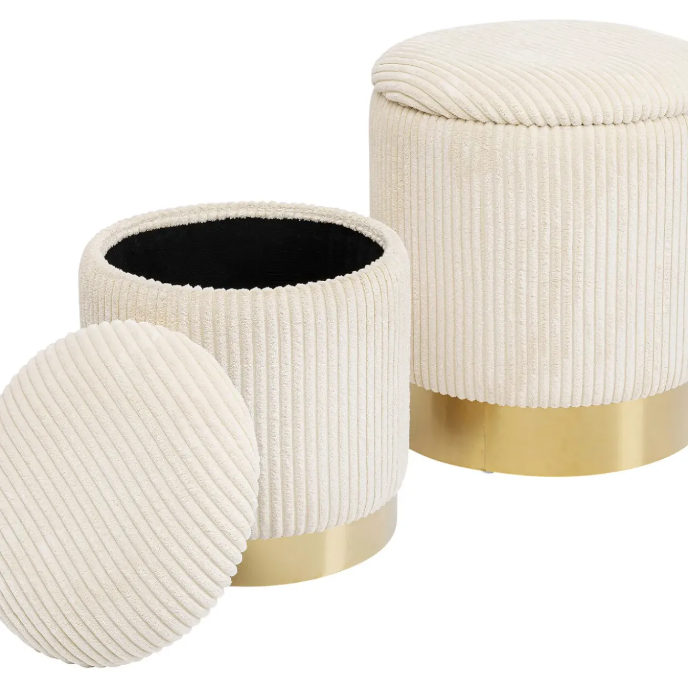 Tabouret Cherry Storage Cord Creme (2/Set)