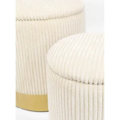 Tabouret Cherry Storage Cord Creme (2/Set)