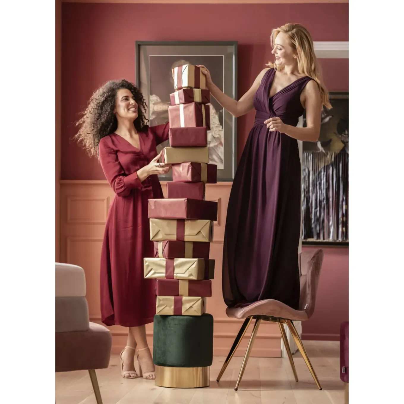 Tabouret Cherry Vert Laiton O35Cm