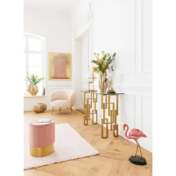 Tabouret Cherry Vieux Rose Laiton O35Cm