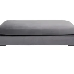 Tabouret Gianni Velours Gris Noir