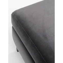 Tabouret Gianni Velours Gris Noir