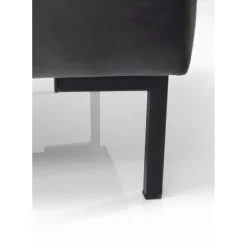 Tabouret Gianni Velours Gris Noir