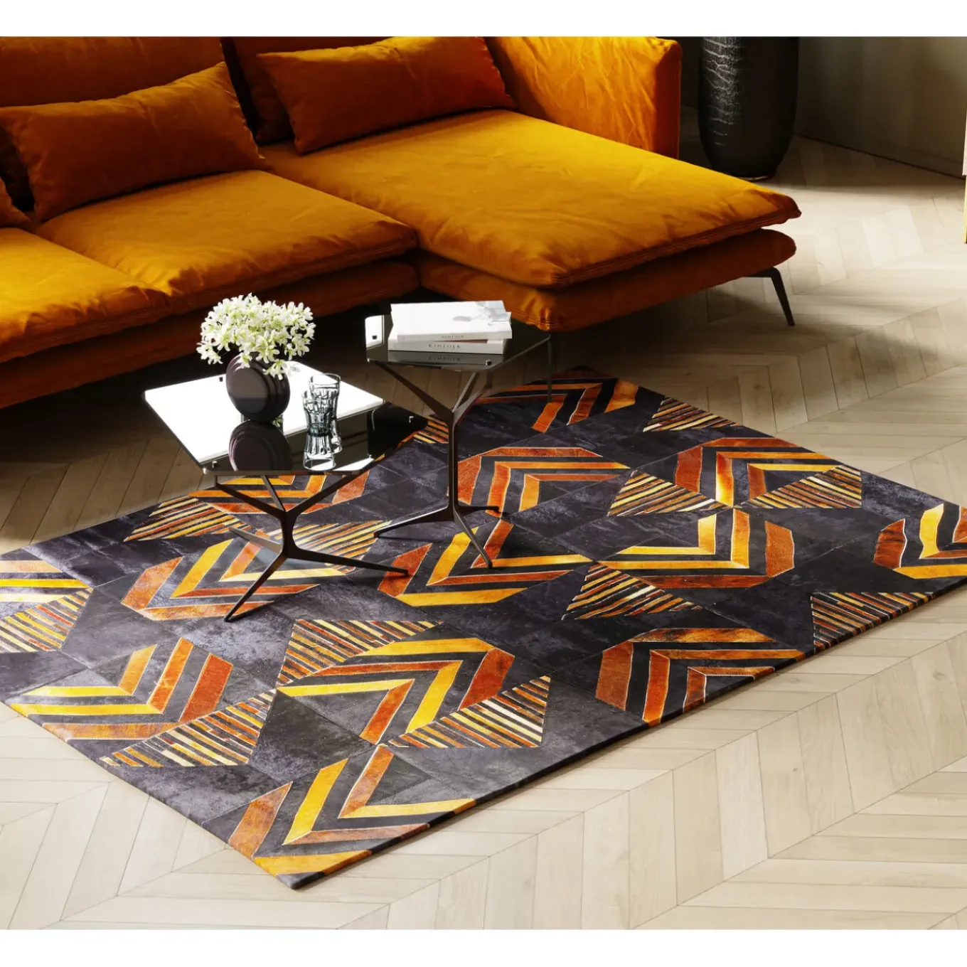 Tapis En Cuir Puzzle 170X240Cm