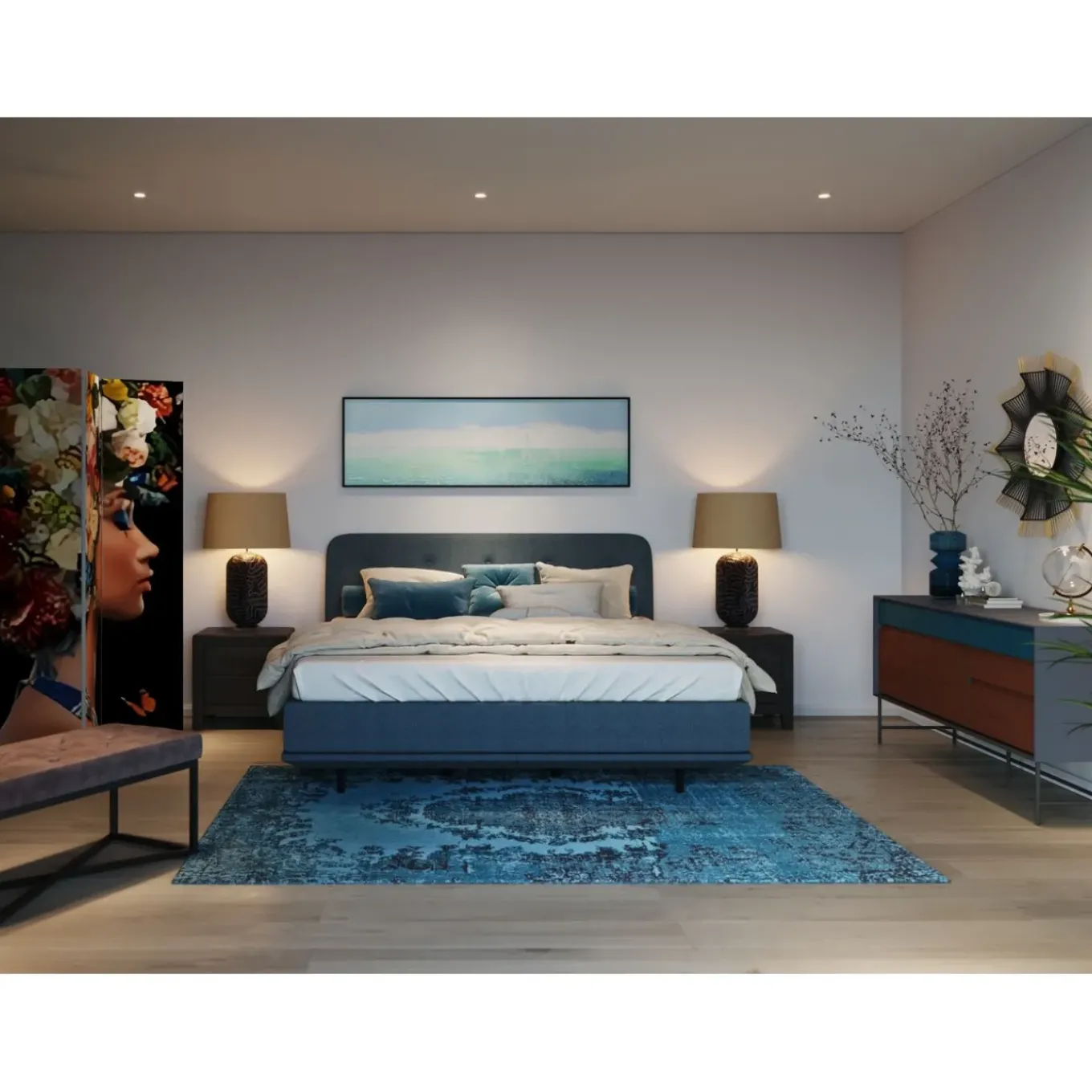 Tapis Kelim Pop Turquoise 170X240Cm