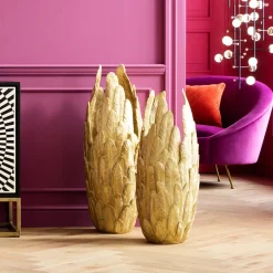 Vase Feathers Dore 91