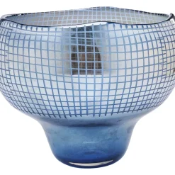 Vase Grid Luster Bleu 28Cm