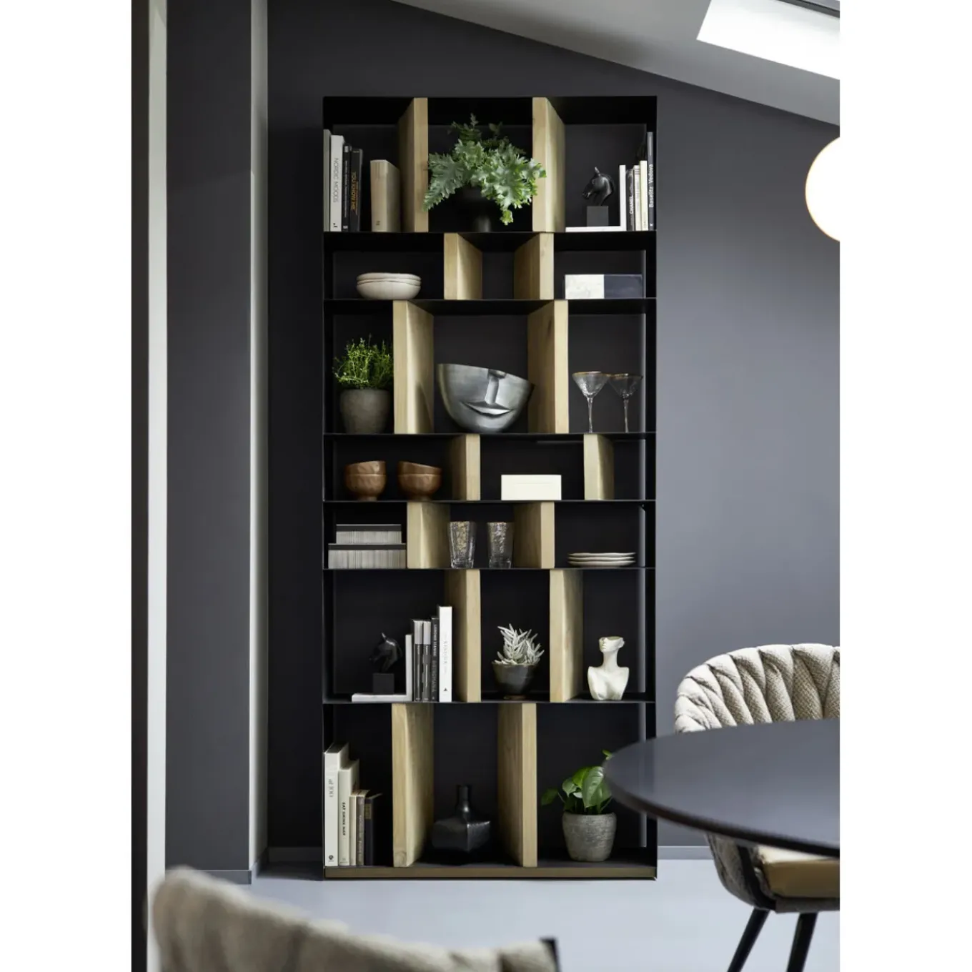 Vase Half Face Anthracite 31Cm