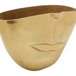 Vase Half Face Dore 46Cm