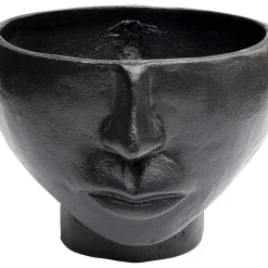 Vase Half Face Noir 23Cm