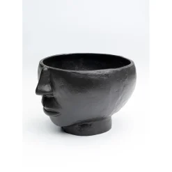 Vase Half Face Noir 23Cm