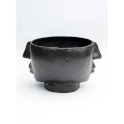 Vase Half Face Noir 23Cm