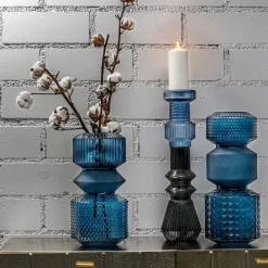 Vase Marvelous Duo Bleu 36Cm