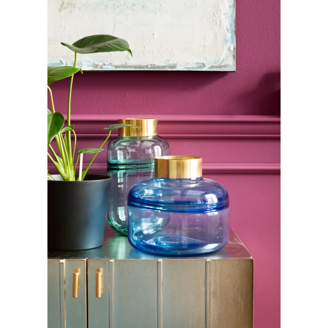 Vase Positano Belly Vert 28Cm