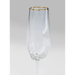 Verre À Champagne Diamond Gold Rim