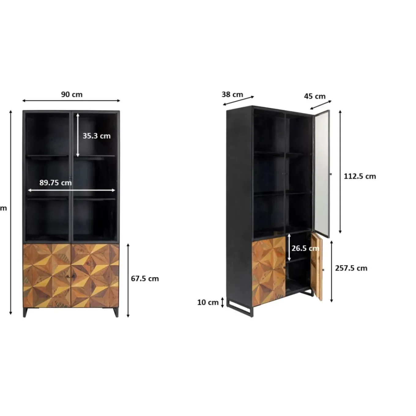 Vitrine Illusion Dore 90X180Cm